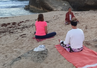 Sunrise beach meditation