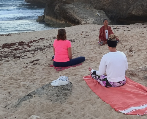 Sunrise beach meditation