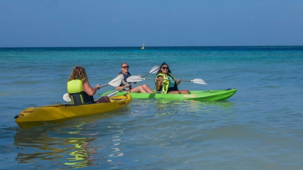 See-through kayak gliding