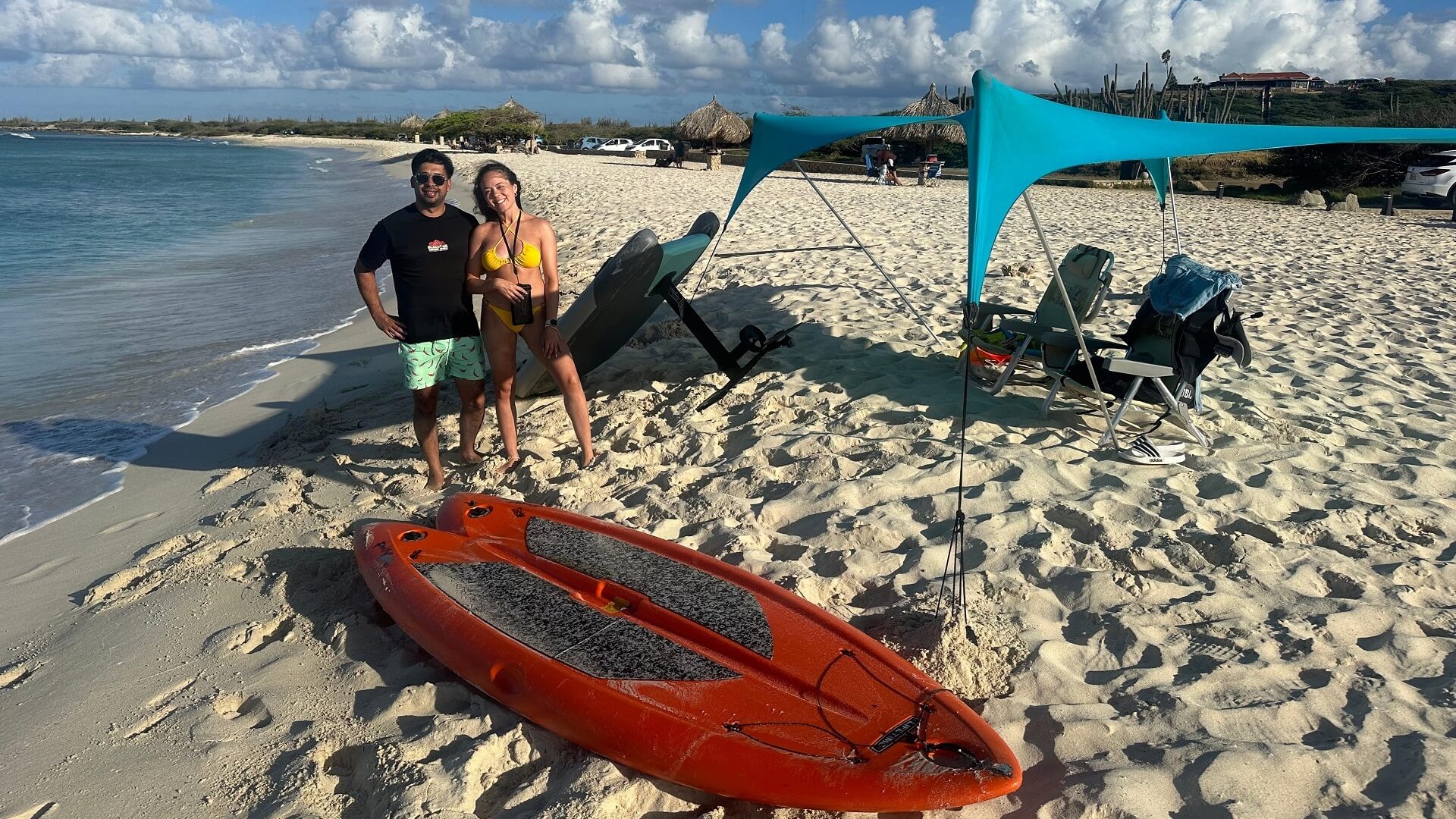 Beach day with watersport activity