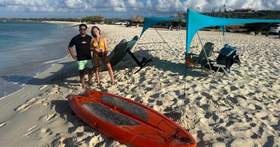 Beach day with watersport activity